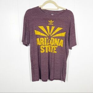 Adidas Maroon Purple Arizona State Graphic Short Sleeve Tee Large